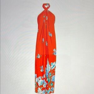 Cara Cara Vibrant Orange Floral Dress